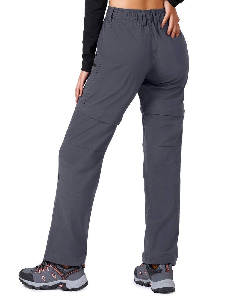 Cycorld Women's-Hiking-Pants-Convertible Quick-Dry-Stretch-Lightweight Zip-Off Outdoor Pants with 5 Deep Pockets (Grey, Large) - Image 2